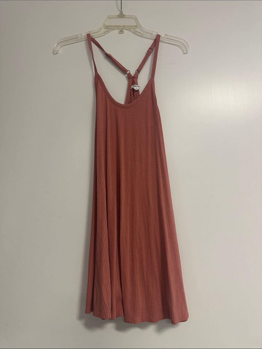 Oneill Ribbed Rust Slip Dress with Adjustable Straps, Size S